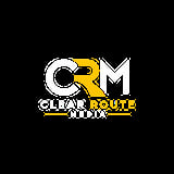Clear Route Media logo with CRM initials in white and yellow letters on black background